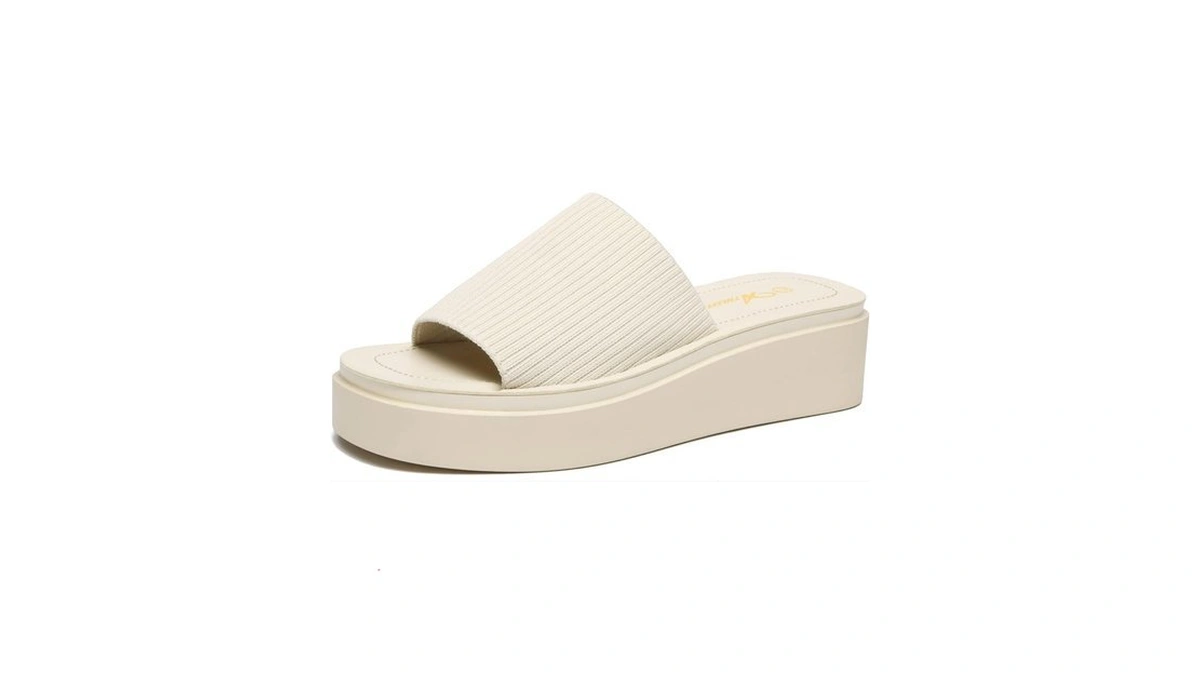 Athlefit Women's Slip On Platform Sandals Comfortable Open Toe Flatform