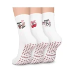 Blongw Pilates Socks For Women, Cute Non-slip Grip Crew Socks