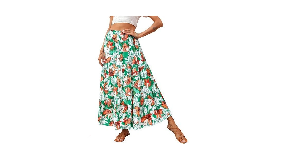 Kirundo Maxi Skirts For Women 2026 Summer Boho Floral High