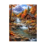 Teemosreal Puzzles For Adults 1000 Pieces, Autumn Mountain Cabin Jigsaw