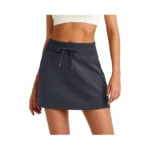 G4free Black Sweat Skirts For Women A-line Drawstring Summer Modal