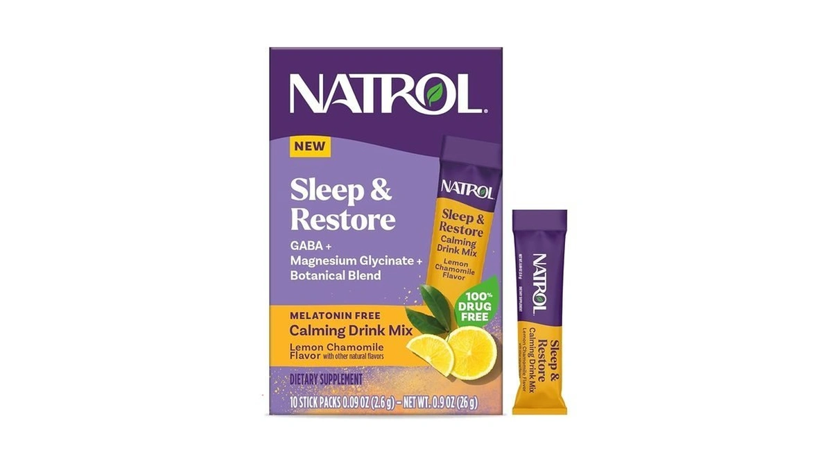 Natrol Sleep + Restore Calming Drink Mix With Magnesium Glycinate,