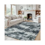 Area Rug 5x7 Living Room Rug Washable: No-slip Abstract Soft