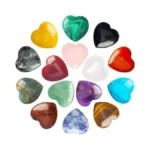 Xiuqilai 15pcs Heart Shape Crystals Healing Stone Set Bulk Natural