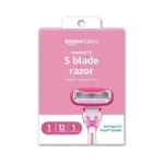 Amazon Basics Women's 5-blade Razor For Smooth, Close Shave, Fits