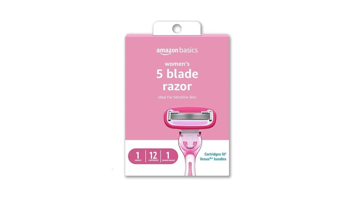 Amazon Basics Women's 5-blade Razor For Smooth, Close Shave, Fits