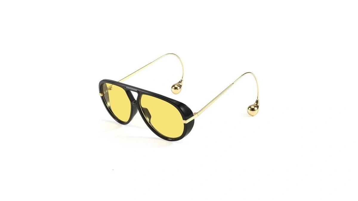 Sodqw Oversized Aviator Sunglasses For Women With Earring Trendy Large
