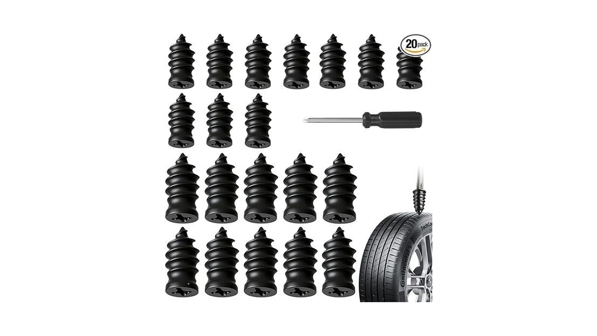 Loboout 20pcs Tire Repair Rubber Nail Kit, Tire Repair Screws