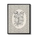 Vintage Black White Floral 3d Stacked Double-panel Sandstone Wall Art,