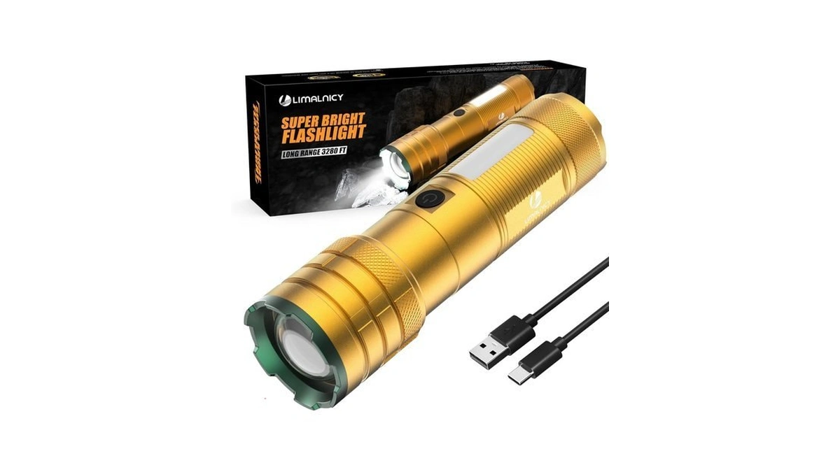 Limalnicy Rechargeable Flashlights High Lumens 100,000 Long Lasting, 4 Modes