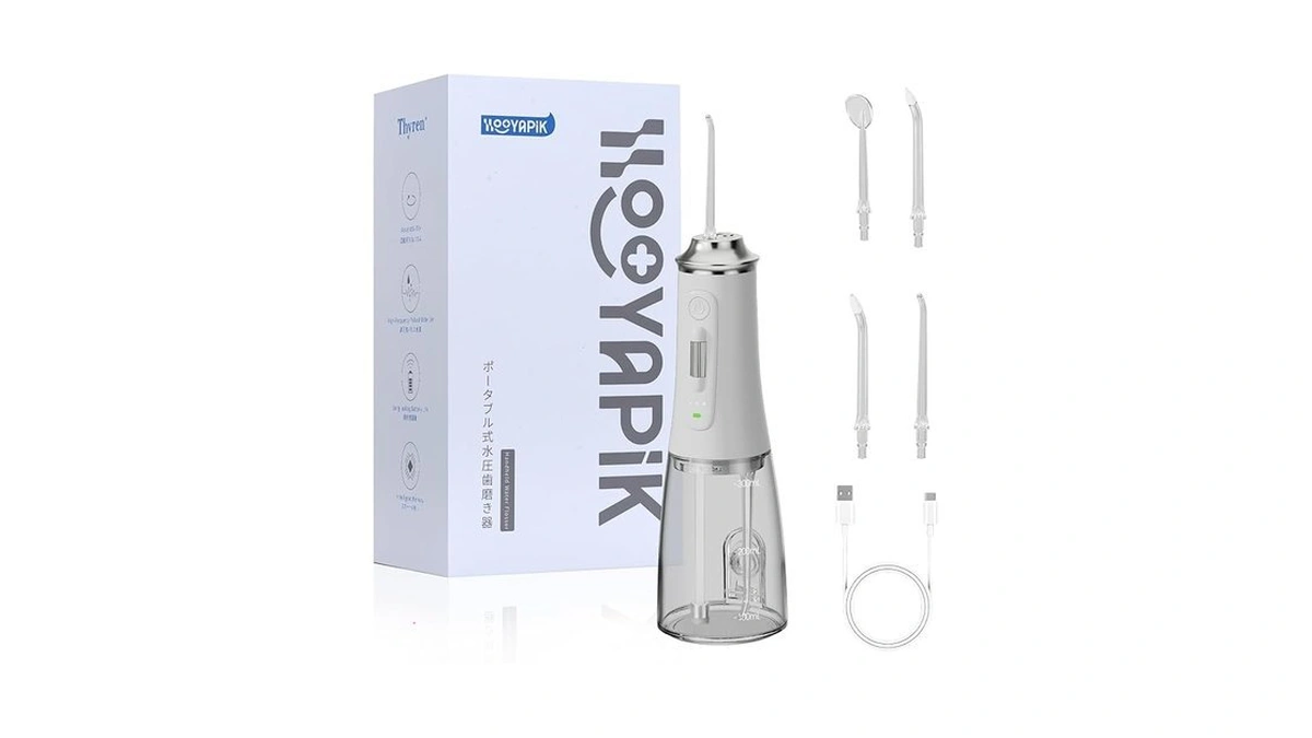 Hooyapik 300ml Long-lasting Battery Life Water Flosser Adjustable Pressure Oral