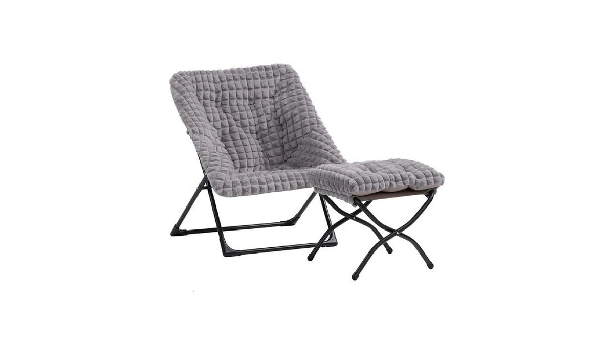 Hollyhome X-large Saucer Chair With Foldable Ottoman, Comfy Oversized Folding