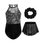 Gogokids 3 Pcs Ballet Leotards For Girls, Halter Gymnastics Leotard