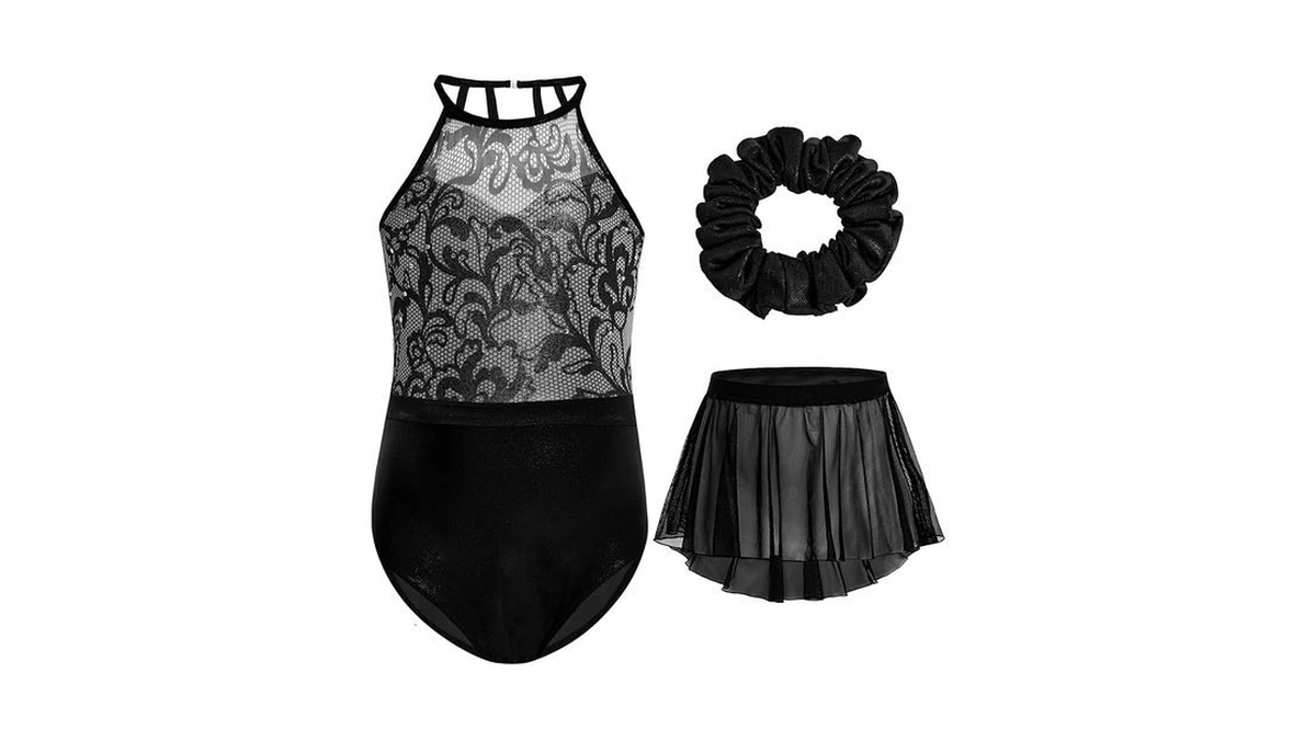 Gogokids 3 Pcs Ballet Leotards For Girls, Halter Gymnastics Leotard
