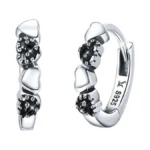 Bisaer 925 Sterling Silver Heart Huggie Earrings For Women, 14k