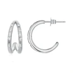Bisaer 14k Gold Plated 925 Sterling Silver Post Hypoallergenic Stud