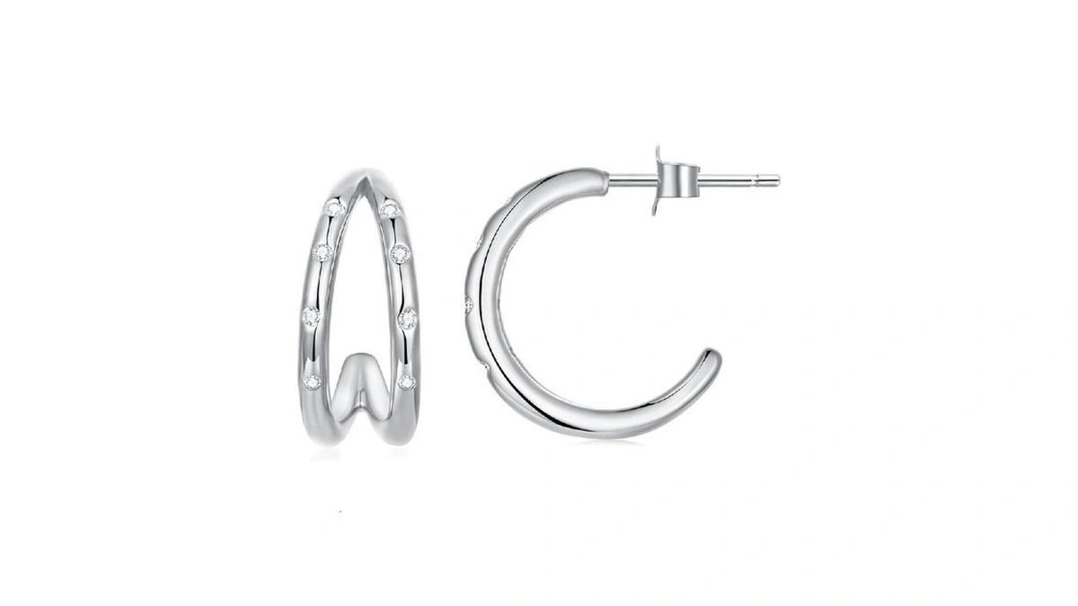 Bisaer 14k Gold Plated 925 Sterling Silver Post Hypoallergenic Stud