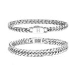 Flheart Stainless Steel Initial Bracelets For Men, 2 Pcs A-z