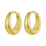 Bisaer 925 Sterling Silver Post Huggie Earrings For Women, 14k