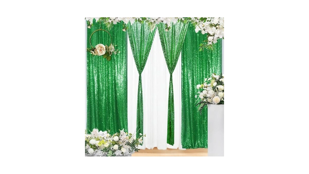Eternal Beauty 4 Pcs Sequin Backdrop Curtain, Sequin Wedding Backdrop