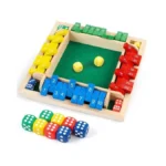 Jtnfsh Shut The Box Dice Game 2-4 Players, Wooden Board
