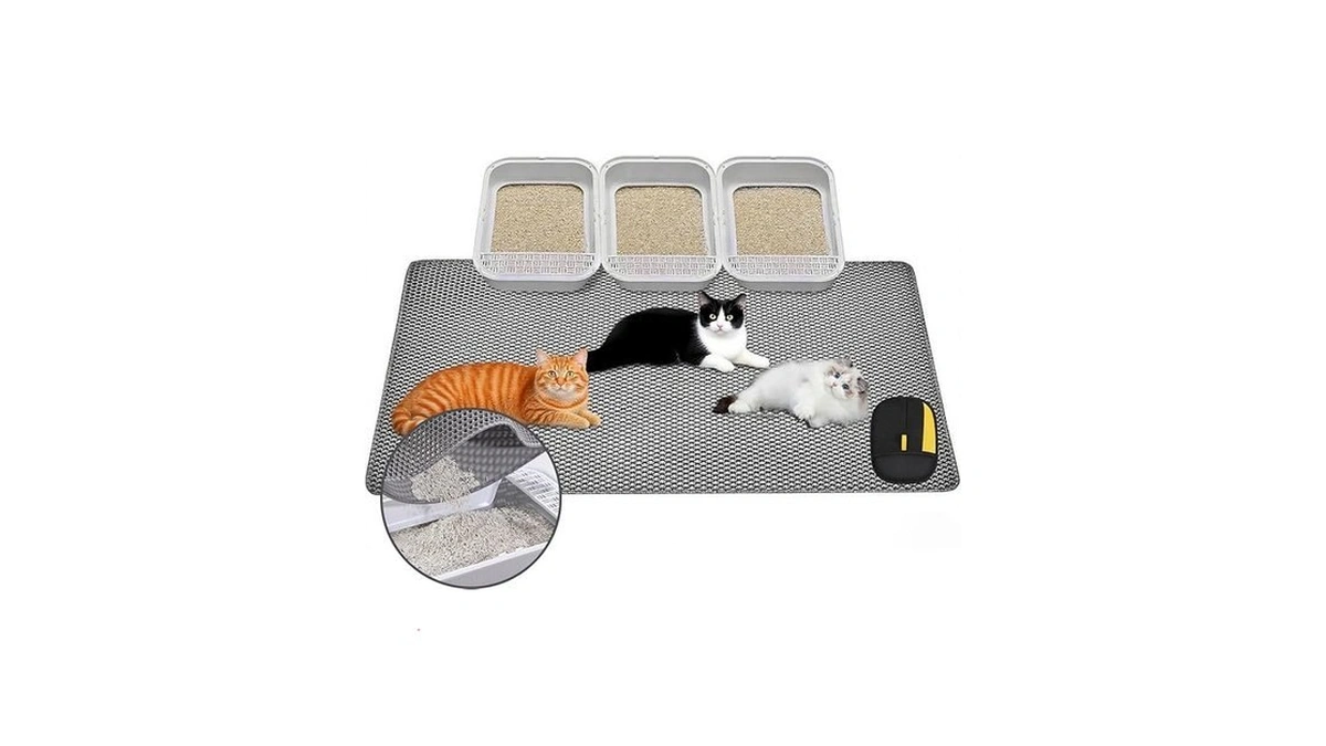 Furlingda Large Cat Litter Mat, 46x28 Inches Extra Large Double