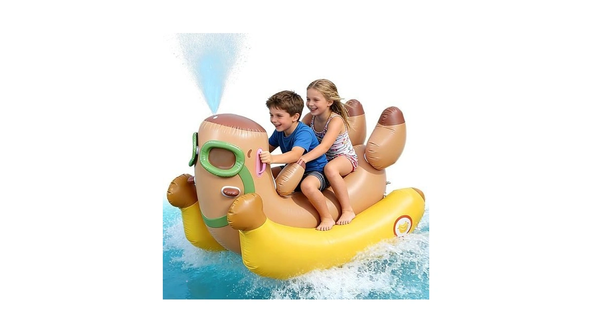 Skirfy 72" Inflatable Swimming Pool Float For Kids With Sprinkler