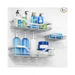 Omaira 3-pack Shower Caddy With Soap Holder, Adhesive Rustproof No-drill