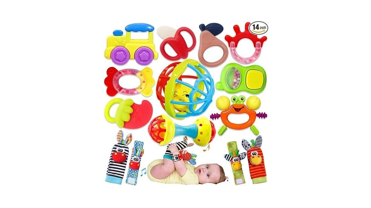 Baby Toys 0-6 Months - Baby Rattles Teething Toys 3-6