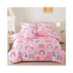 Askotu Rainbow Girls Bedding Set Twin Size, Love Hearts Rainbow