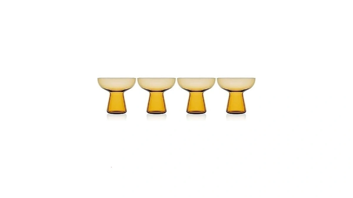 Mikasa Phoebe Margarita Cocktail Glass, Set Of 4, Amber
