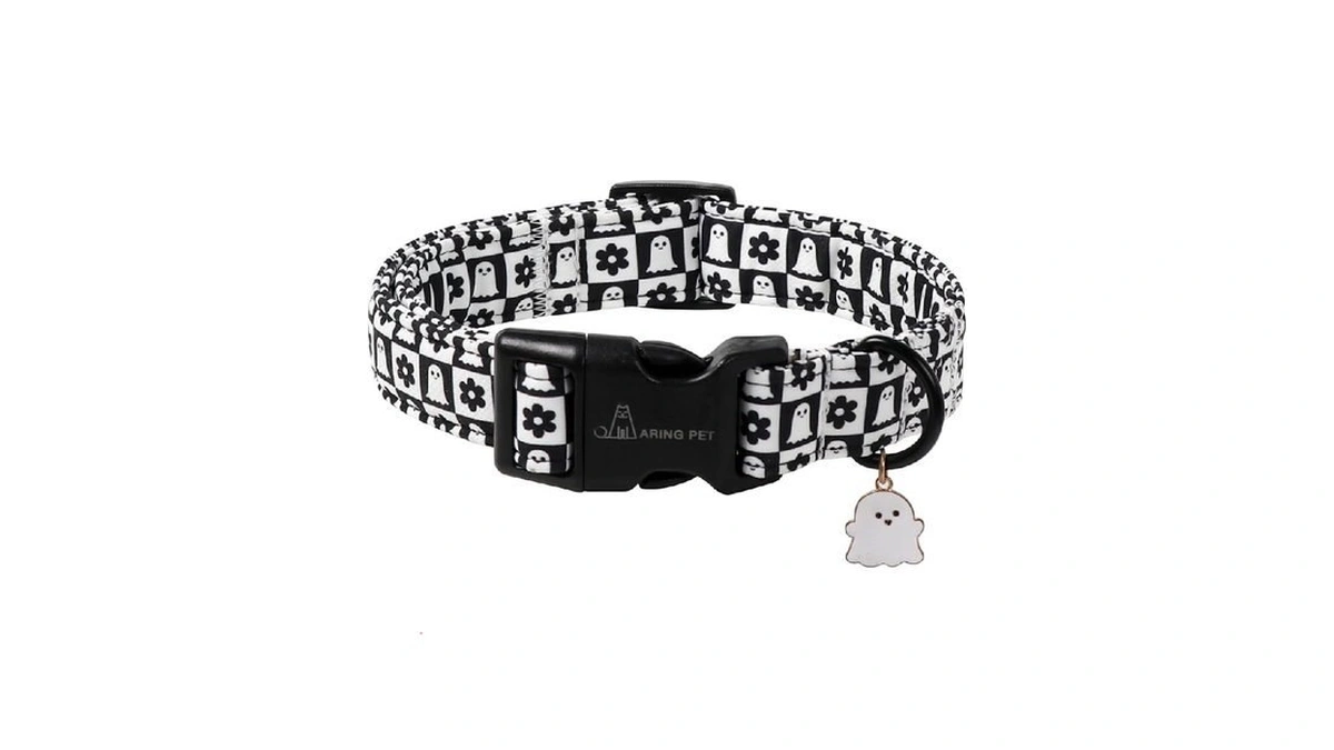 Aring Pet Halloween Dog Collar, Ghost Flower Pet Collars For