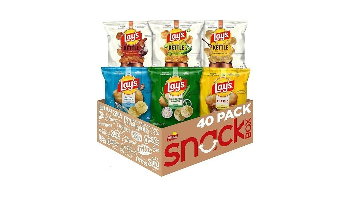 Lay's Potato Chips, Regular & Kettle Cooked Variety Pack, Single