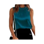Simplefun Silk Tank Tops For Women Business Casual Ruffle Trim