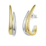 Bisaer 14k Gold Plated 925 Sterling Silver Post Hypoallergenic Stud