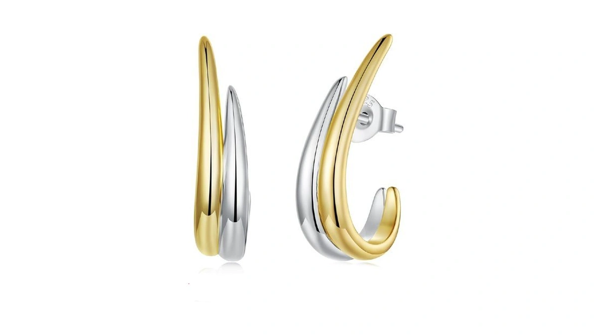 Bisaer 14k Gold Plated 925 Sterling Silver Post Hypoallergenic Stud
