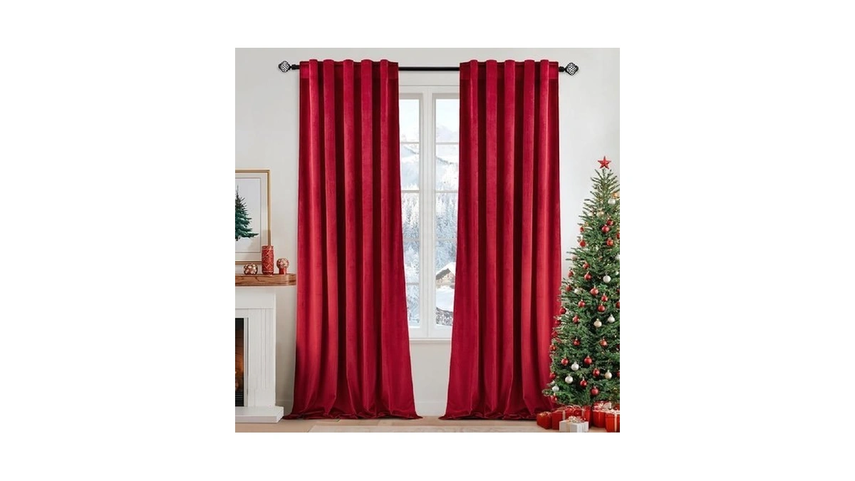 Miulee Velvet Curtains 90 Inches - Luxury Blackout Curtains For