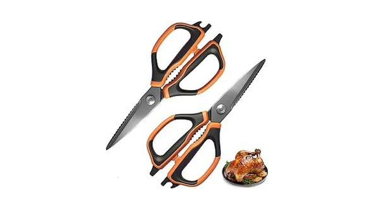 Anshee 2 Pack All Purpose Kitchen Scissors, Sharp Stainless Steel