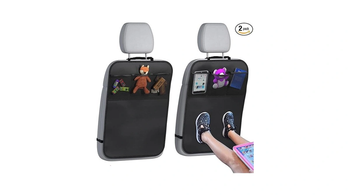 Lebogner Back Seat Cover For Kids + 3 Pocket Storage