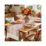 Yuboo Colorful Table Runner 48 Inches Long, Spring Summer Small