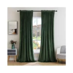 Miulee Olive Green Velvet Curtains Thermal Insulated Blackout Curtain Drapes