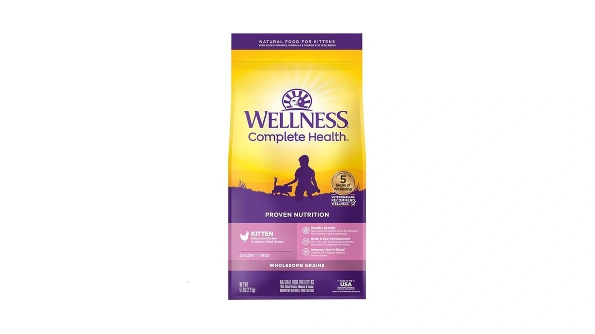 Wellness Complete Health Kitten Dry Cat Food, Natural, Wholesome Grains
