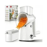 Rotary Cheese Grater With Handle - Vegetable Shredder With 5