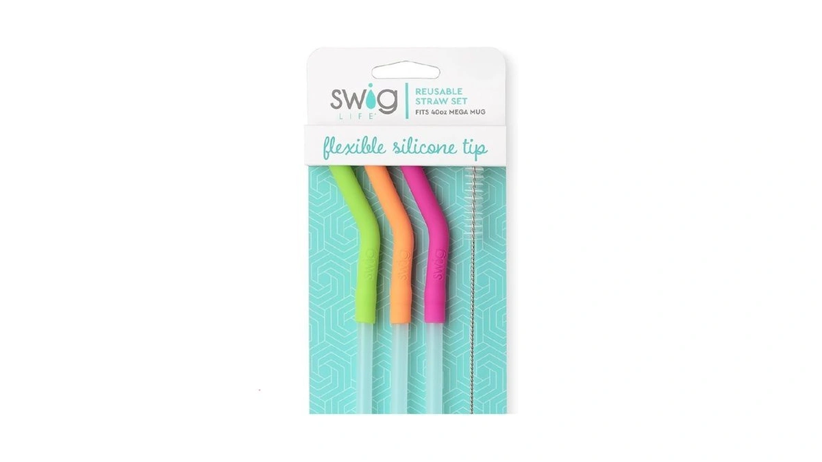 Swig Life Reusable Straws Neon Lime + Orange + Berry