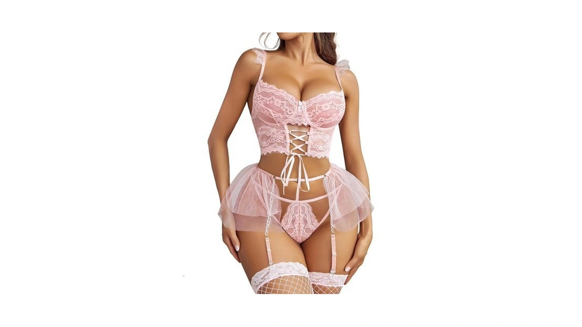 Avidlove Women's Lace Lingerie Bra And Panty Set Strappy Valentine