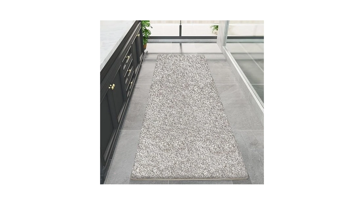 Prooveelly Beige Bathroom Rugs Runner Extra Long 59.1"x23.6"large Bath Mat