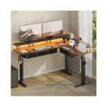 Yanosaku L Shaped Electric Standing Desk With 4 Drawers, 59