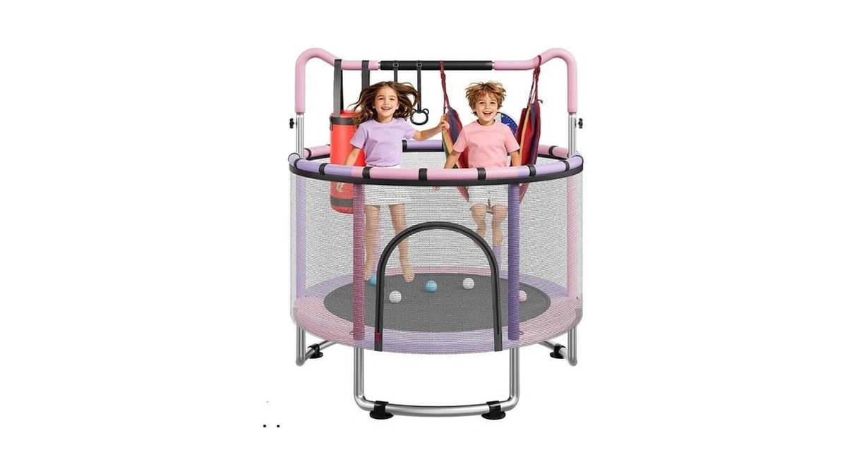 60" Trampoline For Kids, 5 Ft Toddler Trampoline With Enclosur