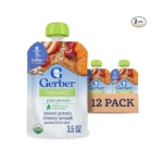Gerber Toddler Food, Organic Sweet Potato Cherry Smash Puree Pouch,
