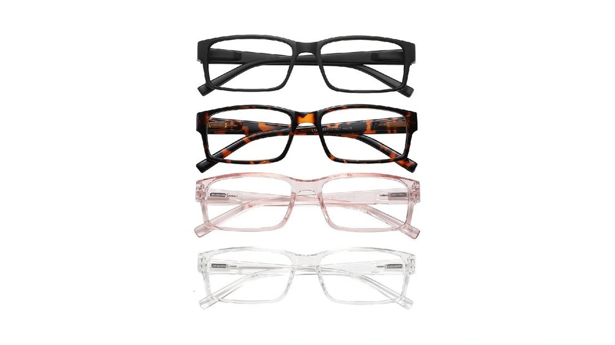 Wenlcck Rectangle Reading Glasses For Men And Women With Spring